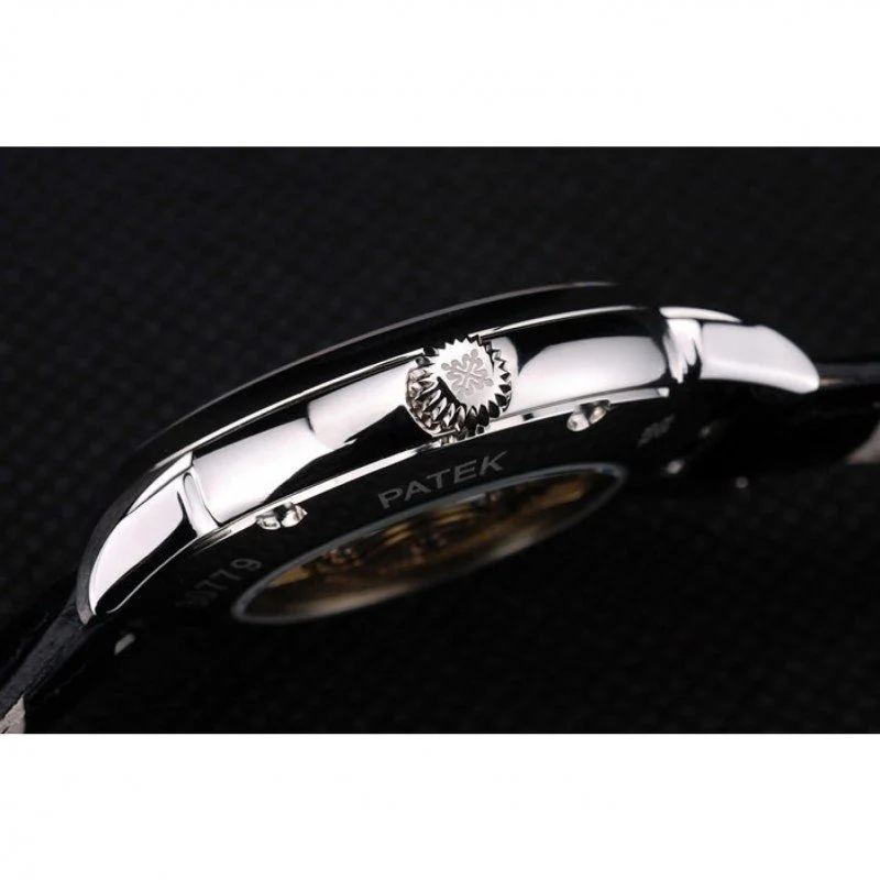 Calatrava Dial Black 39 mm, Stainless Steel