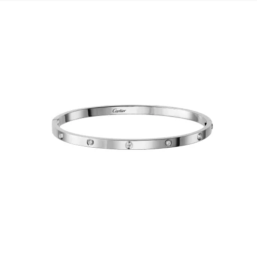 Copy Cartier Love Bracelet SM with 10 Diamonds White Gold B6048017