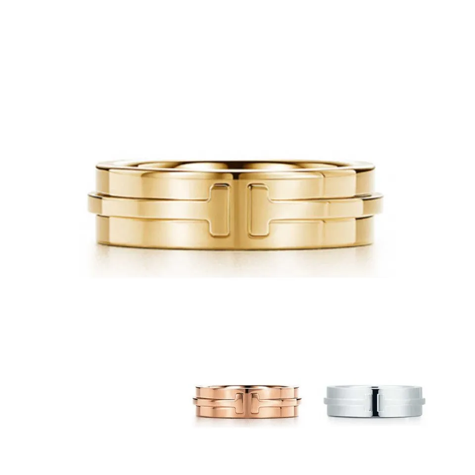 Tiffany T Two Ring Sterling Silver Unique Band Sale Party Style Lady Jewelry GRP09007/GRP09008