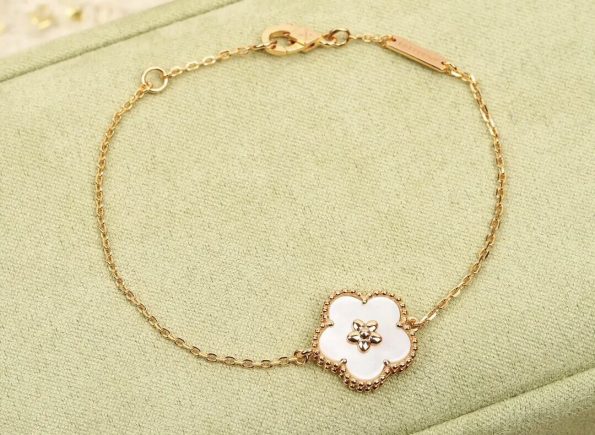 Van Cleef Plum Bossom Bracelet Dupe, Rose Gold