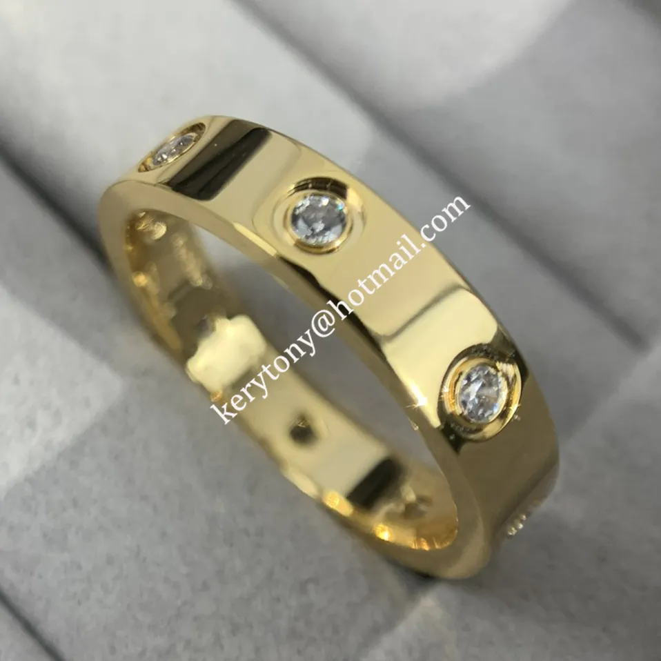 Replica Cartier Love Ring 18K Yellow Gold Ring With 8 Diamonds B4056200 For Ladies
