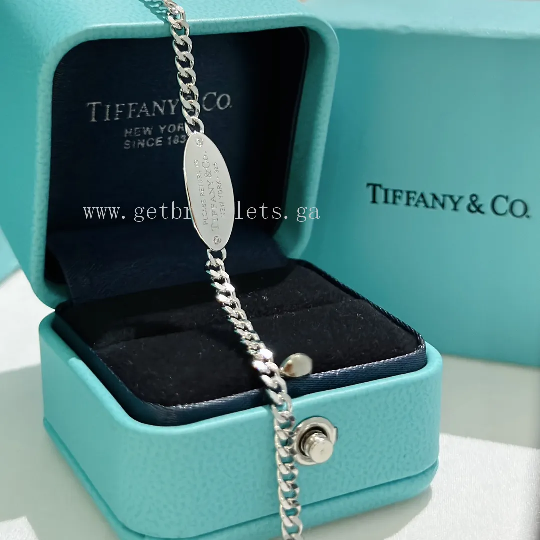 Tiffany Oval I.D. Bracelet in Sterling Silver with Diamonds