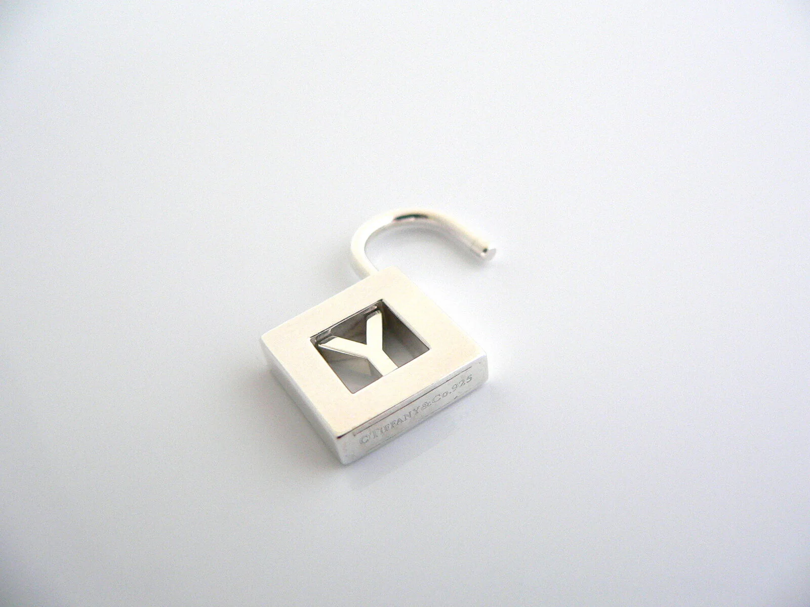 Tiffany & Co Silver Alphabet Y Padlock Pendant Charm 4 Necklace Bracelet Gift