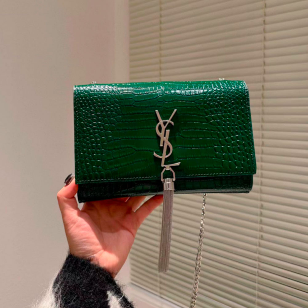 Saint Laurent YSL Kate Tassel Crocodile Leather Shoulder Bag (Replica)