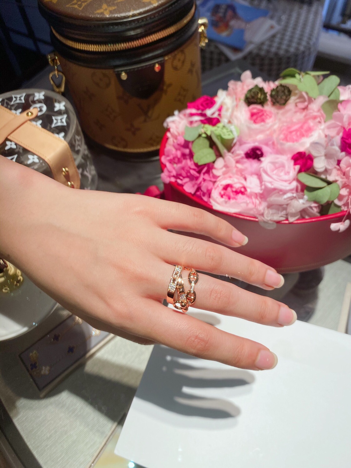 Hermes Pig Nose Ring with Diamonds