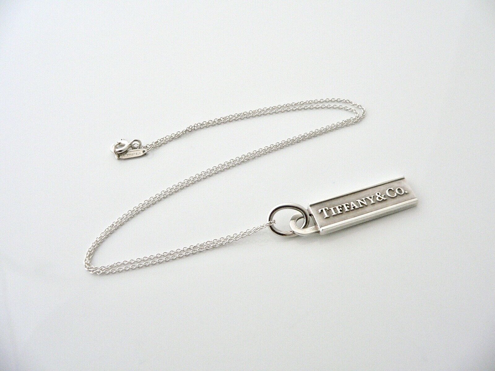 Tiffany & Co Silver Street Sign Charm Necklace Pendant Charm Chain Gift Love