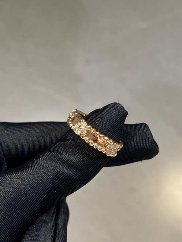 Van Cleef Perlee Ring Dupe, White Gold& Rose Gold