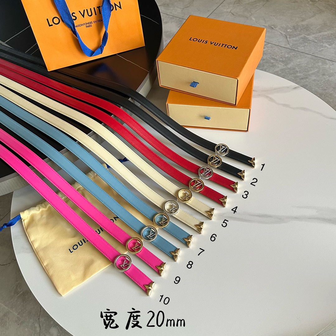 Louis Vuitton LV Leather Belts 1:1 Mirror Version
