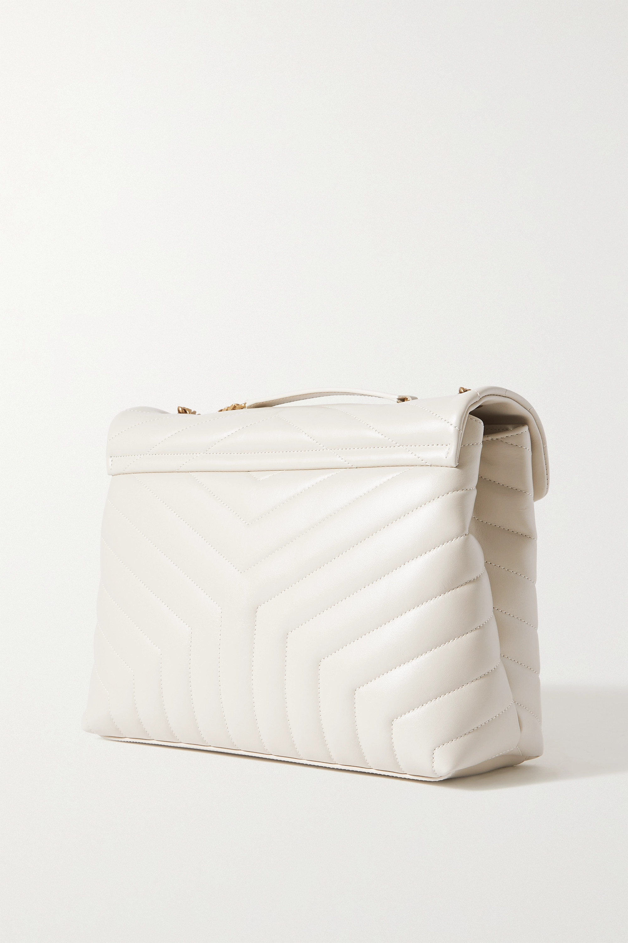 Yve SAINT LAURENT YSL LouLou Medium Quilted Leather Shoulder Bag White(Replica)