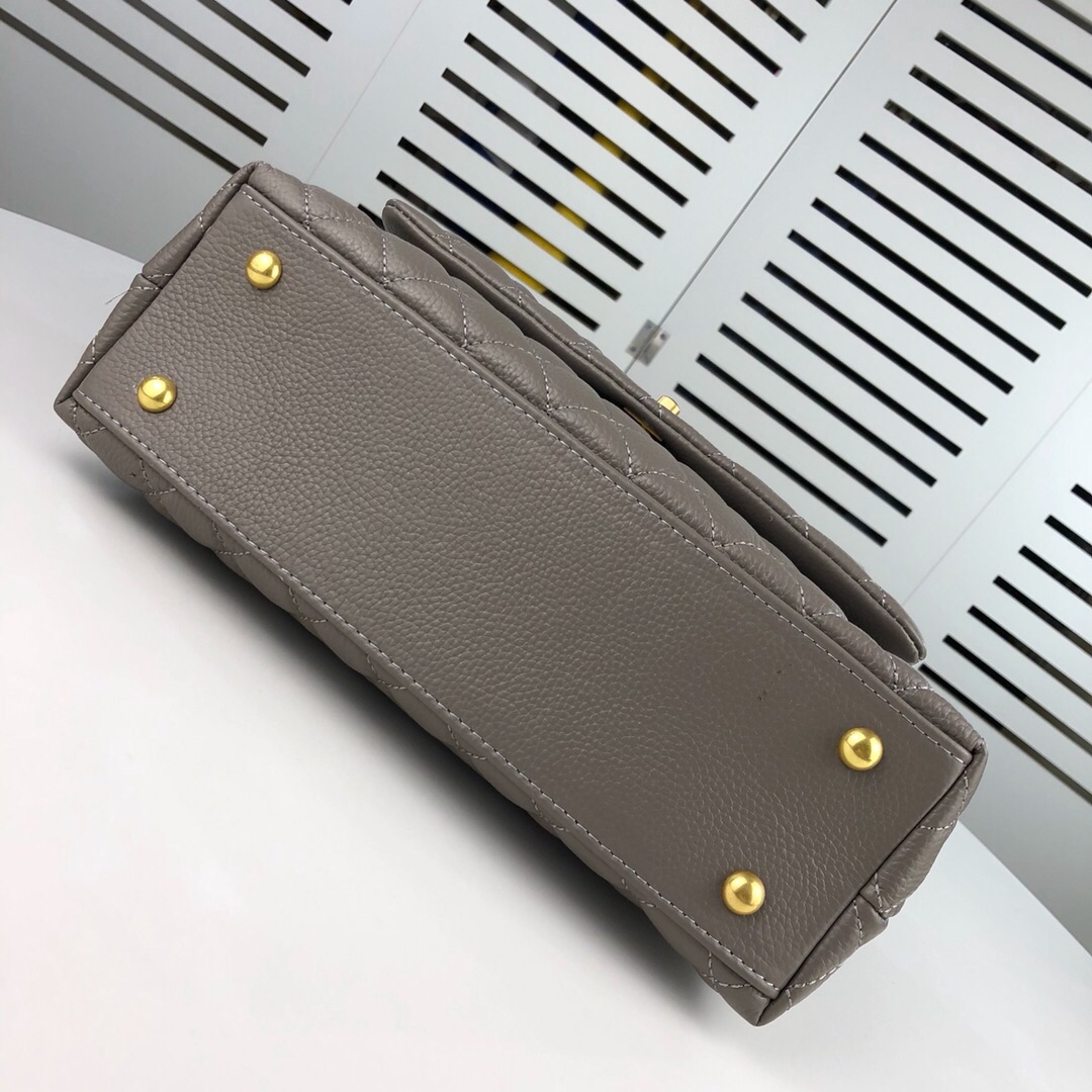 Chanel Grey Large Shoulder Bag Handbag