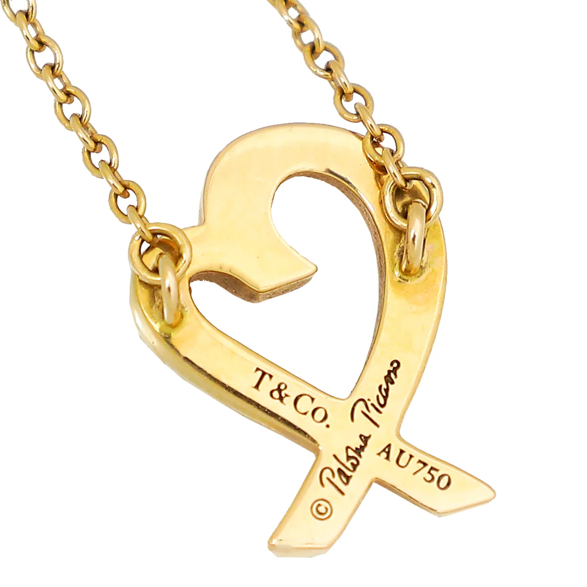 Tiffany & Co 18K Pink Gold Paloma Picasso Loving Heart Pendant Necklace