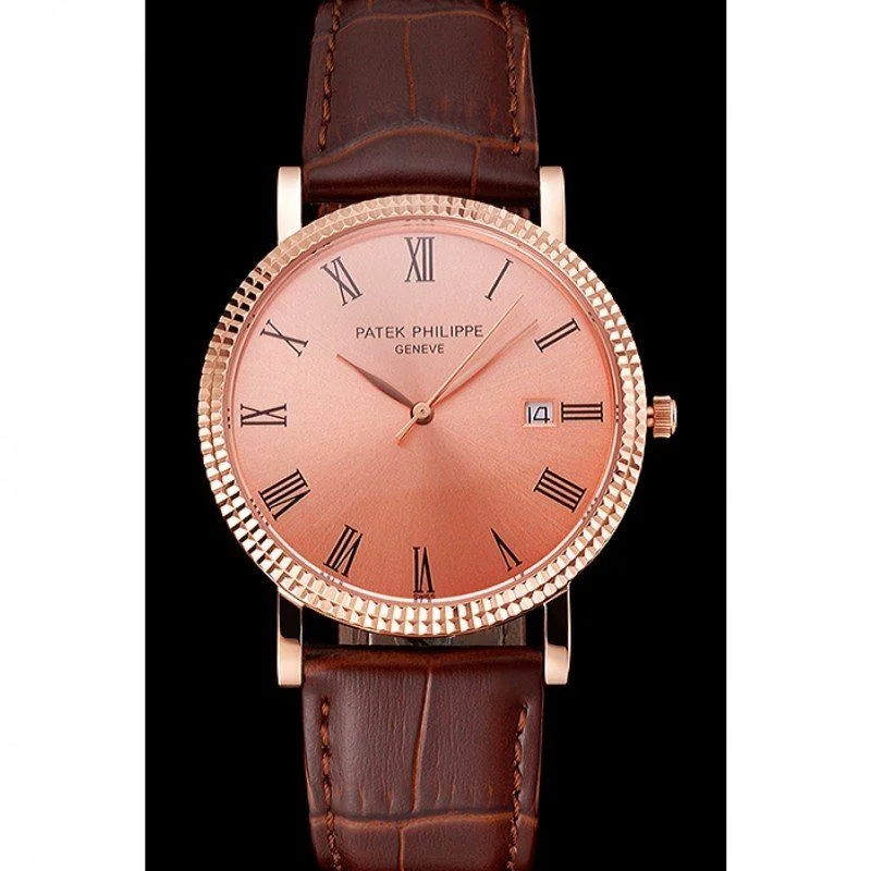 Calatrava Roman Dial Rose Gold 40 mm, Rose Gold Plated