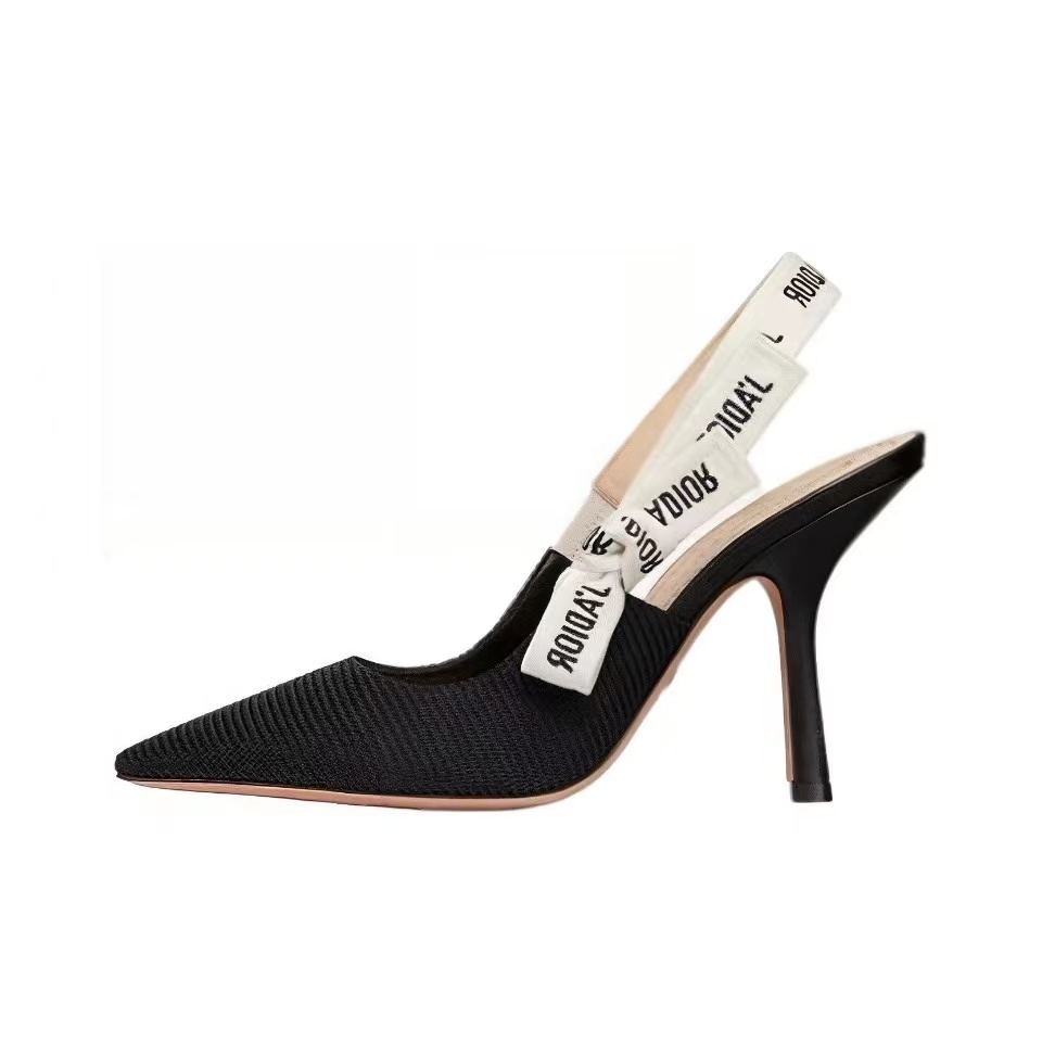 Dior J'Adior Embroidered Lace Halter Heels Slide Sandal (Replica)