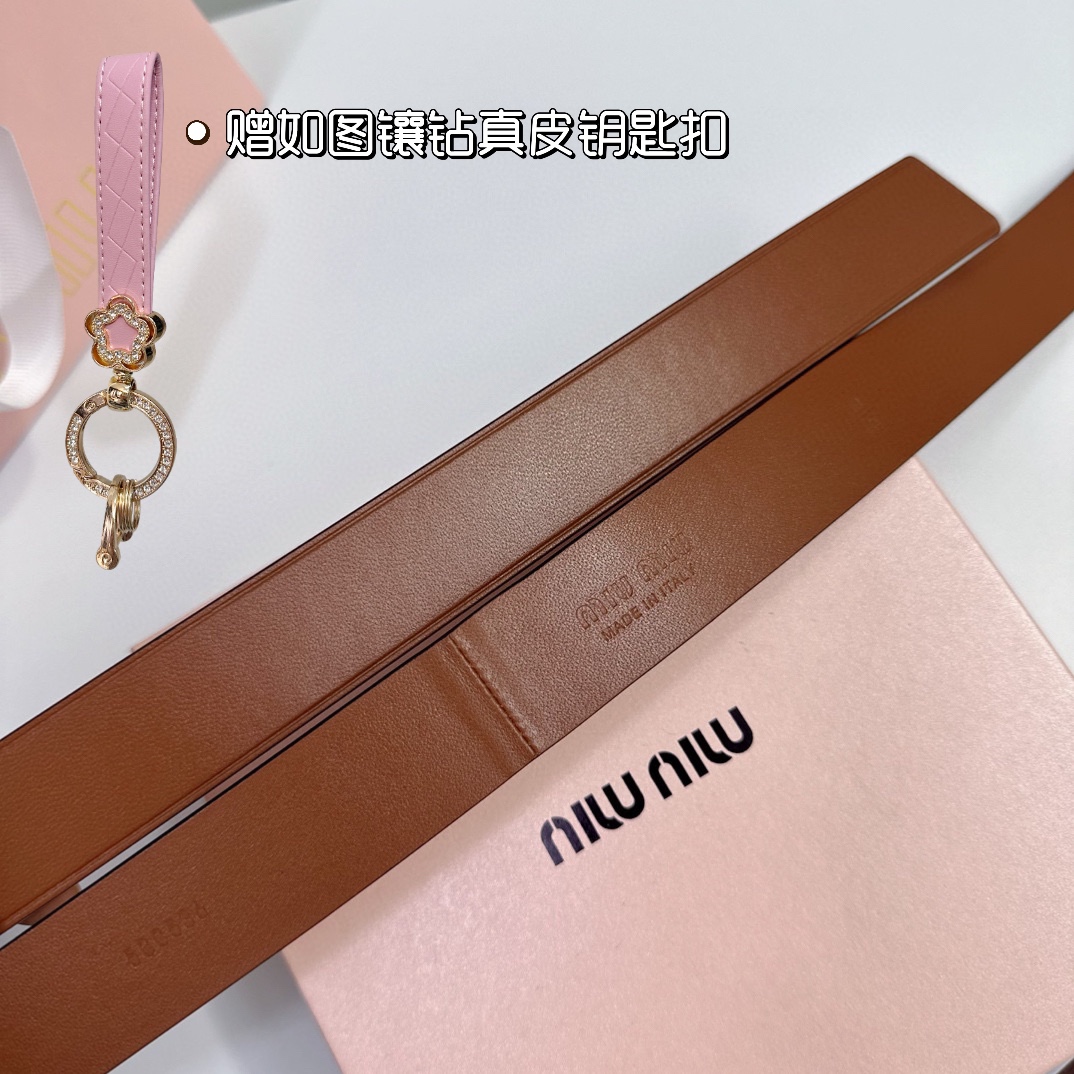 MiuMiu Leather Belts 1:1 Mirror Version