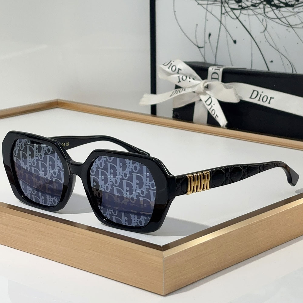 Dior Mirror Leg Logo Acetate Fibre sunglasses   Top quality (Replica）