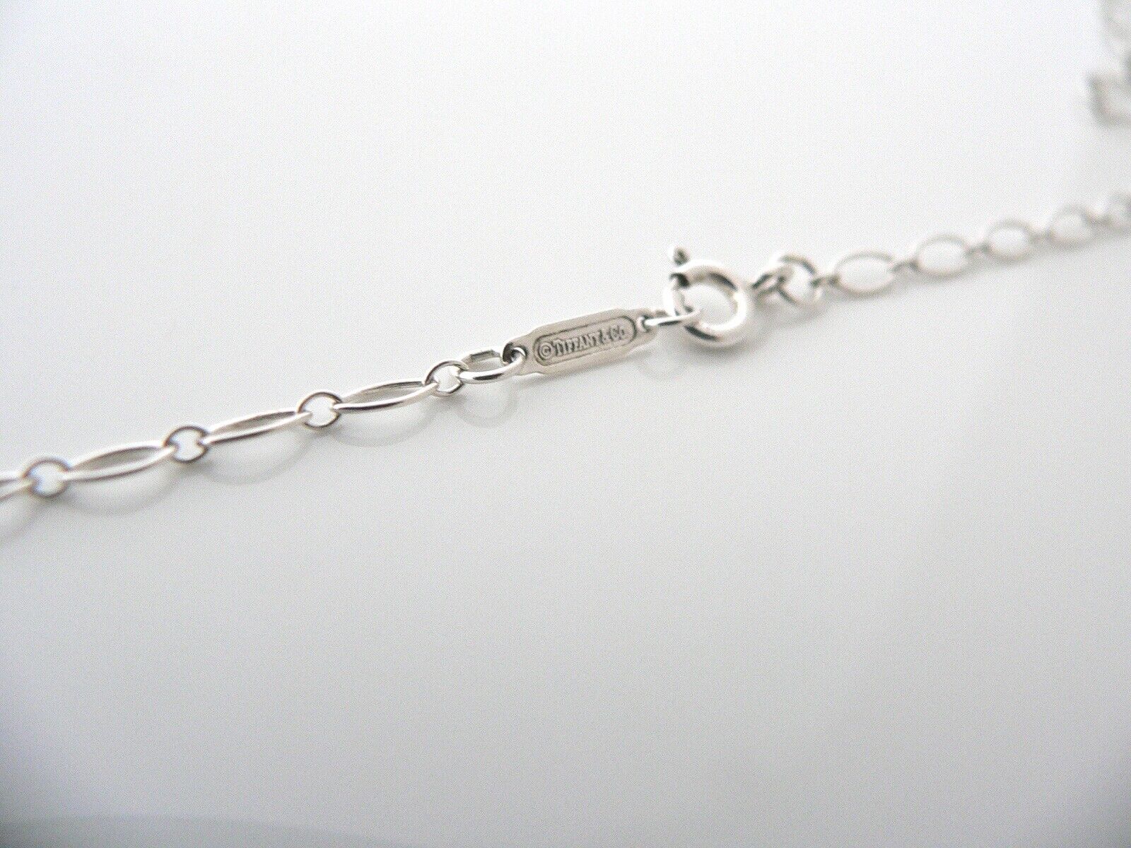 Tiffany & Co Silver Oval Link Necklace Chain 4 Pendant Charm Layering Gift Love