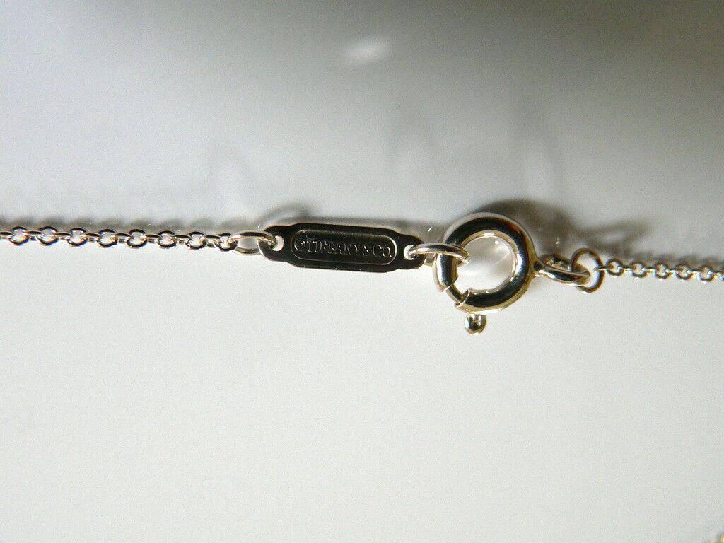 Tiffany & Co Silver Double Dangling Hearts Necklace Pendant Charm Gift Pouch