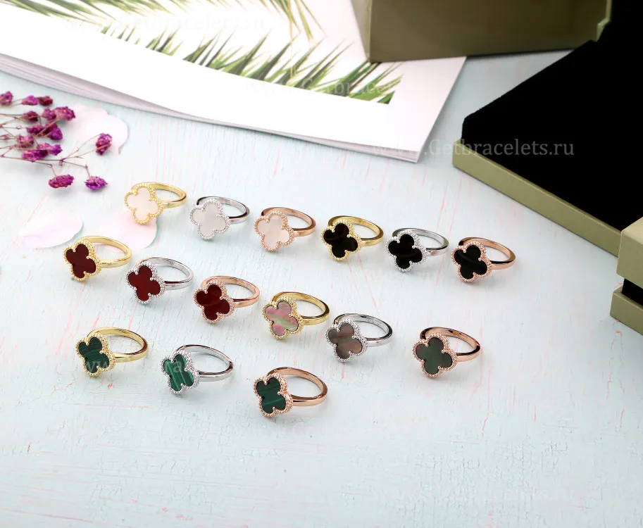 Replica Van Cleef Arpels Magic Alhambra Ring Wiht Mother-of-Pearl