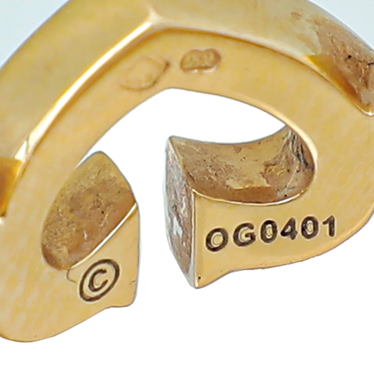 Cartier 18K Rose Gold Diamond C Heart Links Ring 53