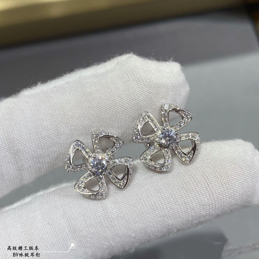 Bvlgari FIOREVER EARRINGS, Rose Gold & White Gold