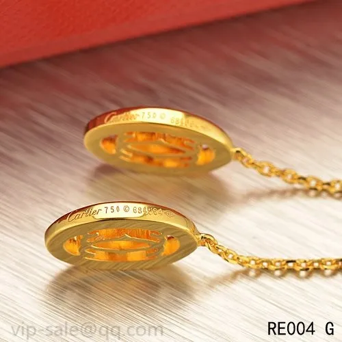 Cartier Logo Double C Earrings in 18K Yellow Gold With Diamonds