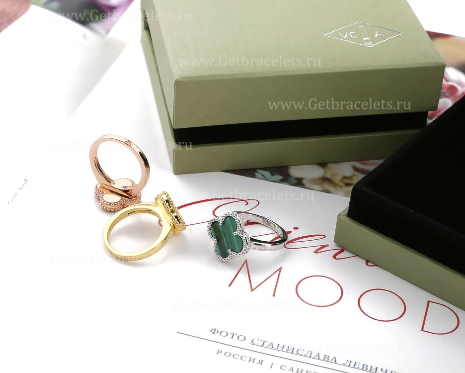 Replica Van Cleef Arpels Magic Alhambra Ring Wiht Mother-of-Pearl