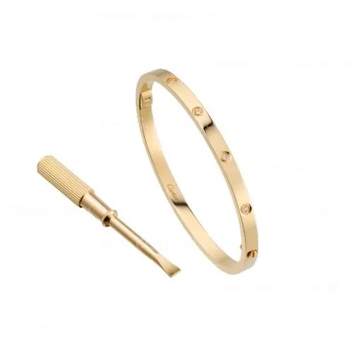 Copy Cartier Love Bracelet SM with 10 Diamonds Yellow Gold B6047817