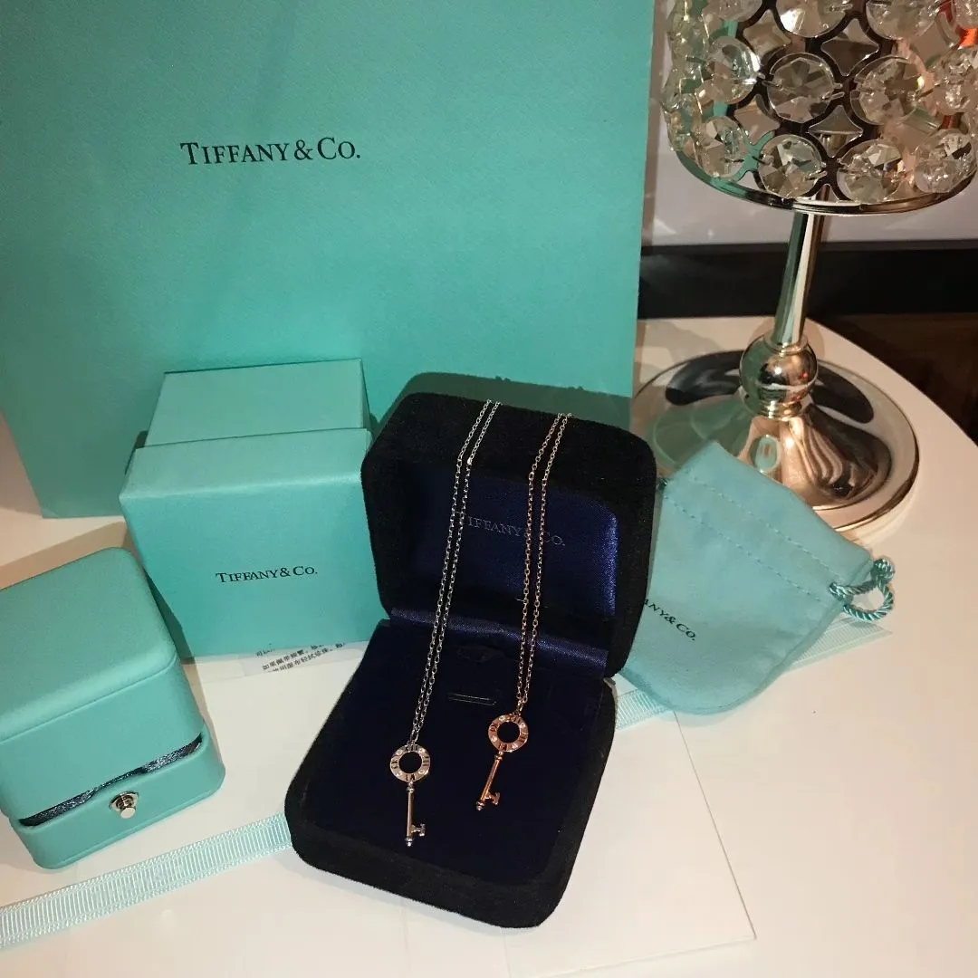 2021 Tiffany Keys Atlas Rose Gold Pierced Key Pendant Necklace For Toned UK Price