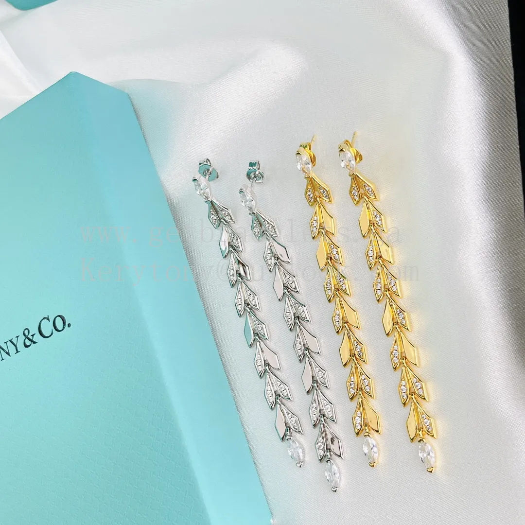 Tiffany Paper Flowers Earrings in Yellow Gold/White Gold with Diamonds