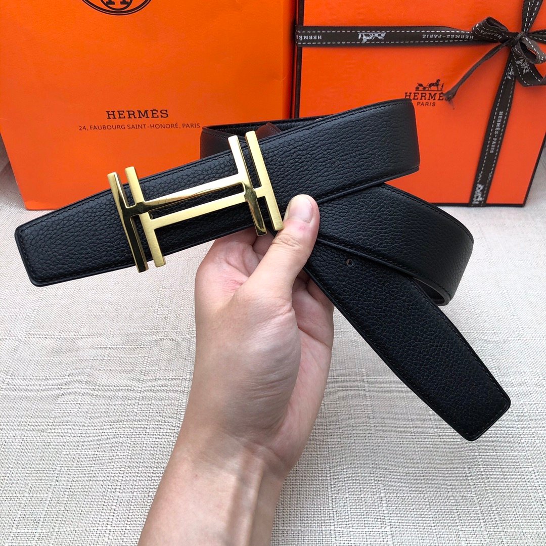 Hermes H Belt Buckle & Reversible Black For Women, Women Belt 380MM