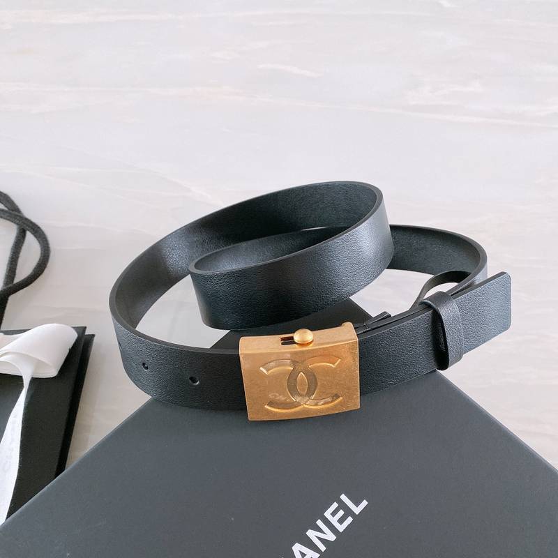 Chanel Belt With Ribbon Buckle Black Women Belt 30MM