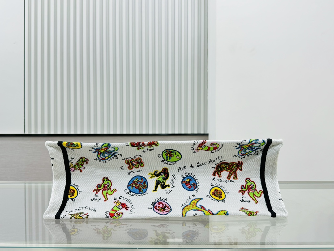 Dior Book Tote Embroider Large Shoulder Bag Handbag