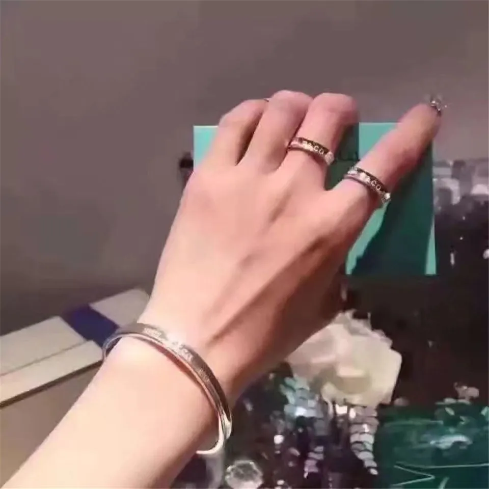 Best Tiffany 1837 Wide/Narrow Couples Rings Modern Wedding Women Meet Fashion GRP01703/GRP05652