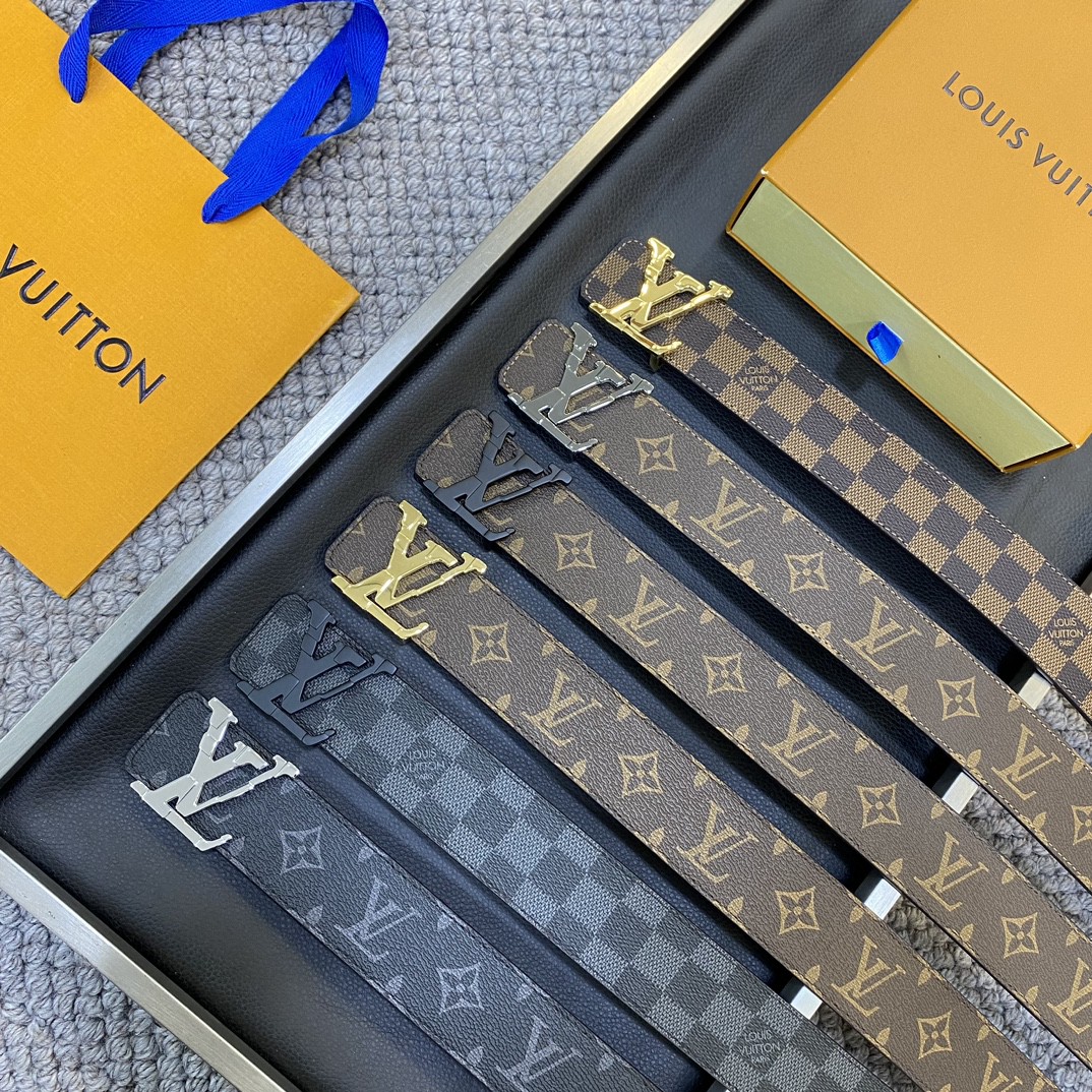 Louis Vuitton LV Leather Belts 1:1 Mirror Version