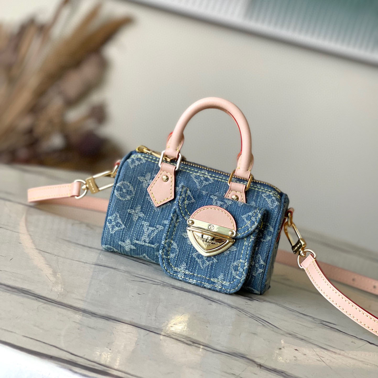 Louis Vuitton LV Denim Nano Speedy Handbag Crossbody Bag  M82950 Top Quality Shoulder Bag 10A(Replica)