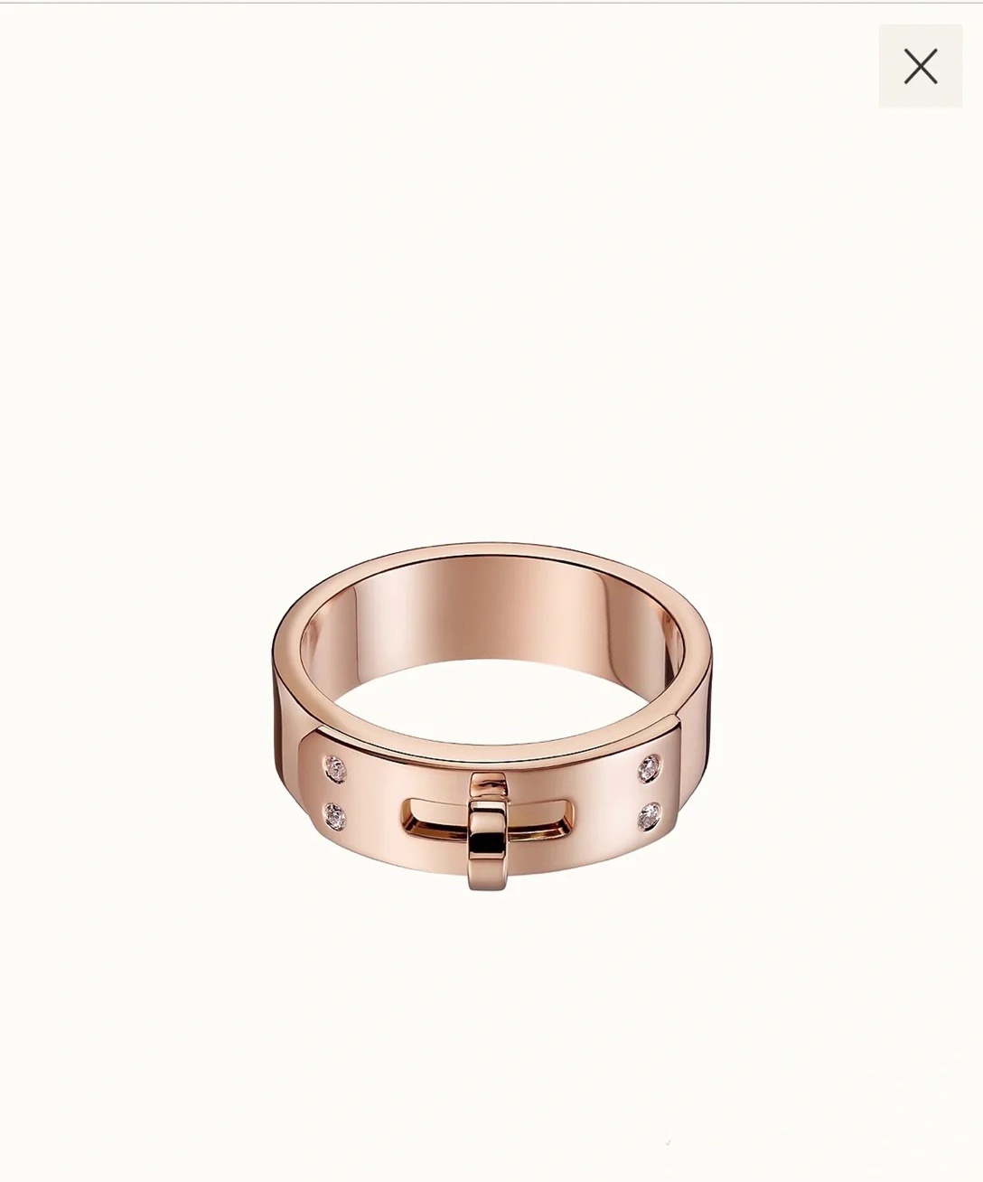 Hermes Pig Nose Ring in Rose Gold with Diamonds