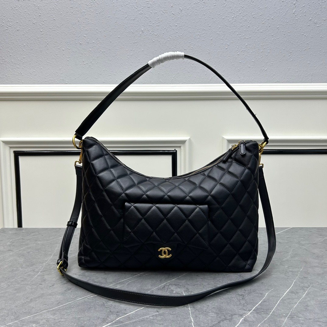 Chanel Hobo Calf Leather Shoulder Bag Handbag (Replica）