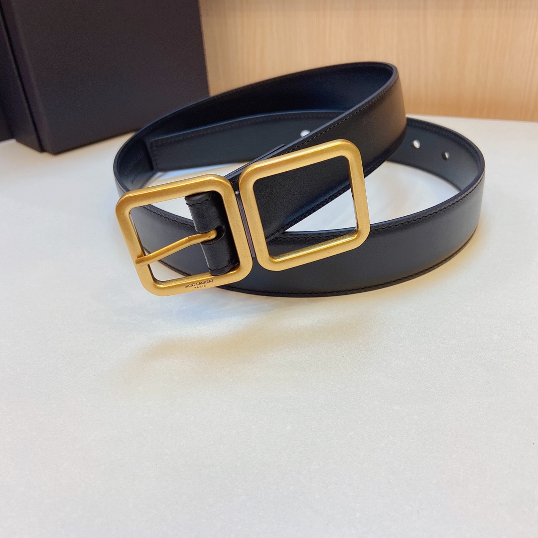 YSL Saint Laurent Leather Belts 1:1 Mirror Version