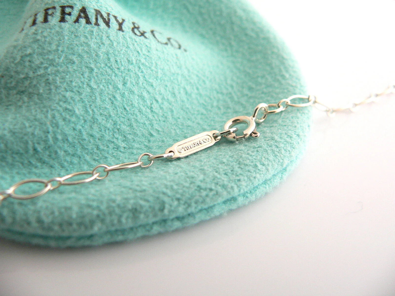 Tiffany & Co Silver Large Flower Garden Diamond Necklace Pendant 30 In Gift Love