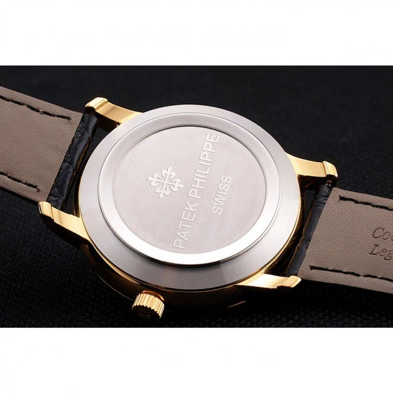 Calatrava White Embossed Dial White 41 mm, Yellow Gold Plated