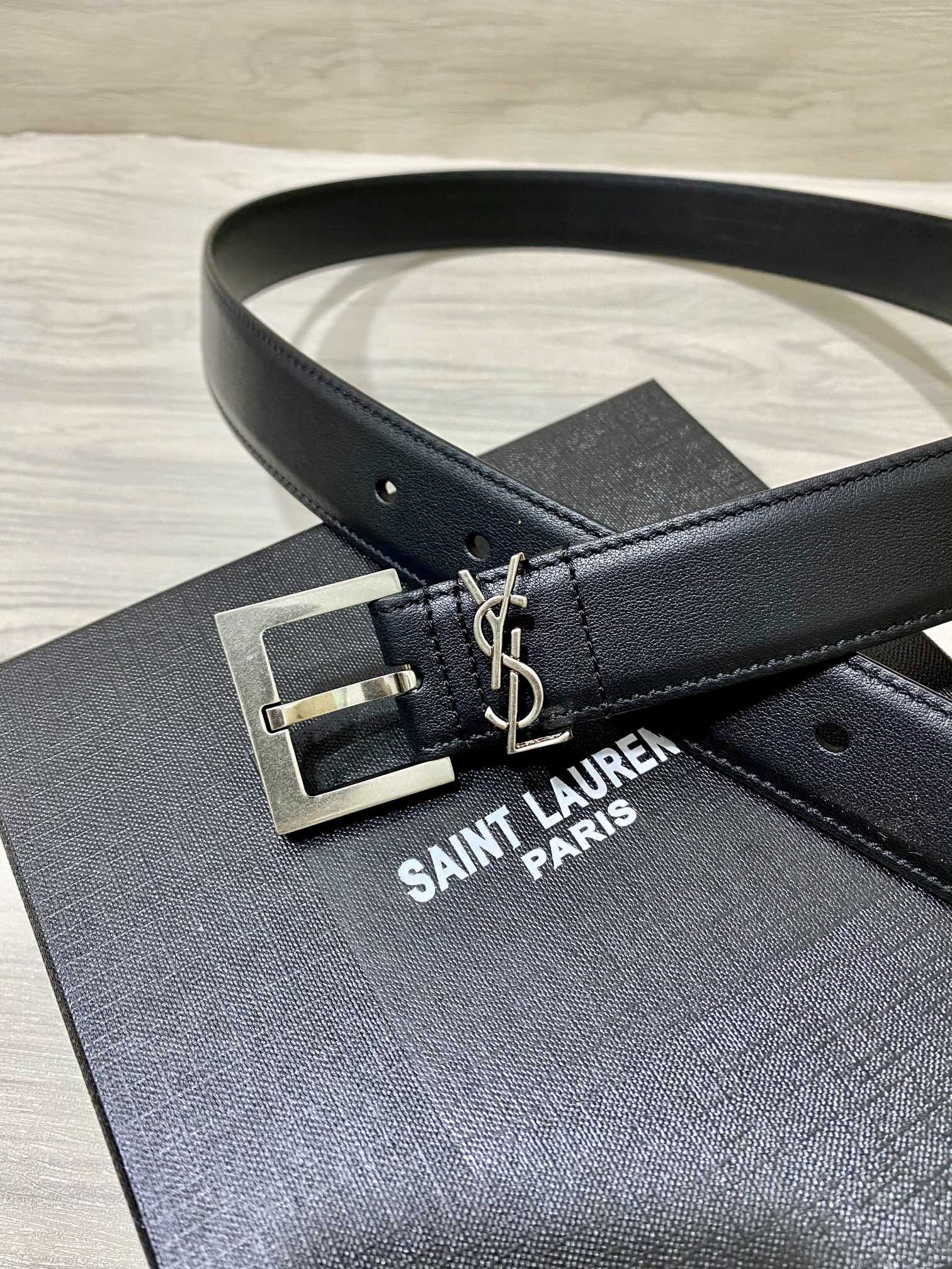 YSL Saint Laurent Leather Belts 1:1 Mirror Version