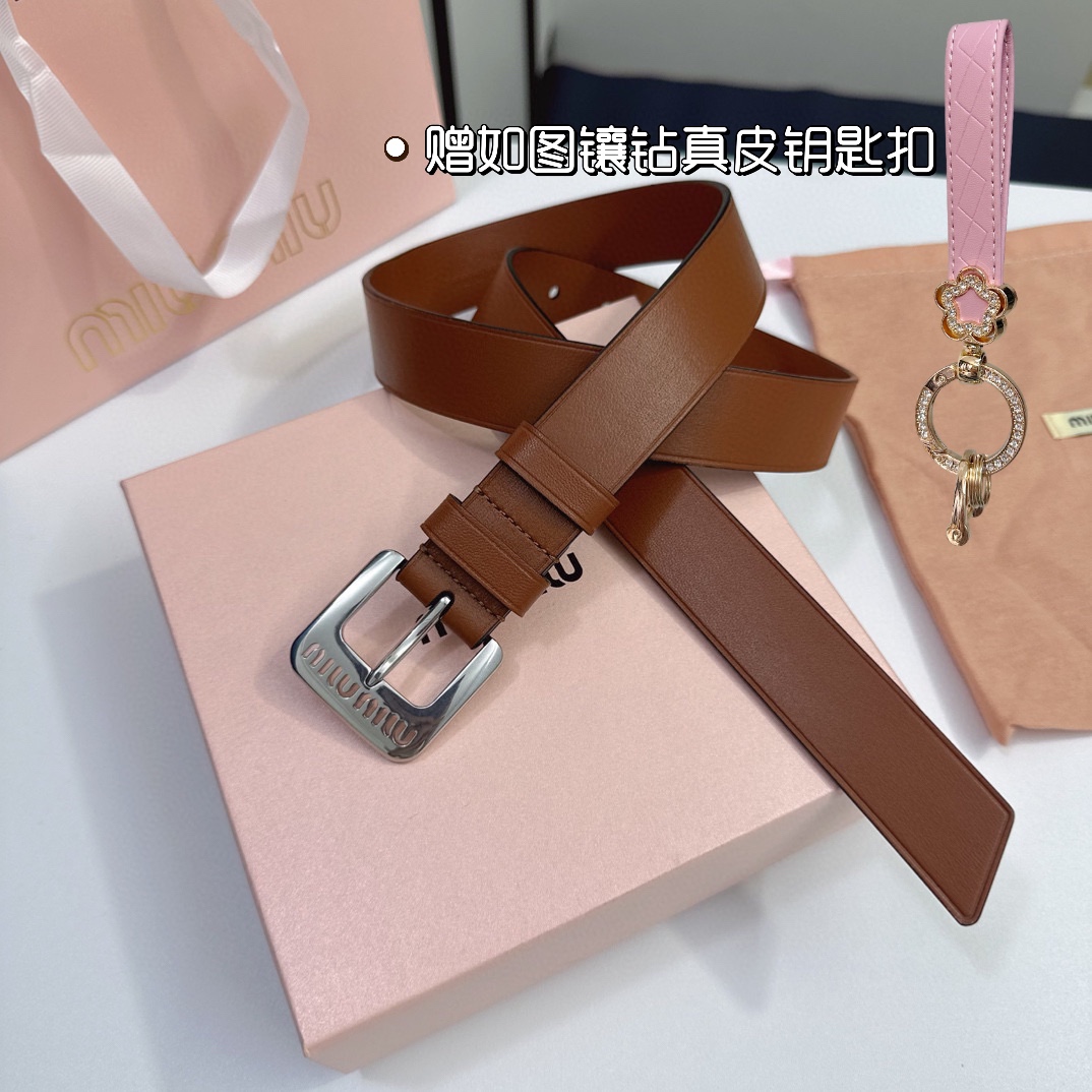 MiuMiu Leather Belts 1:1 Mirror Version