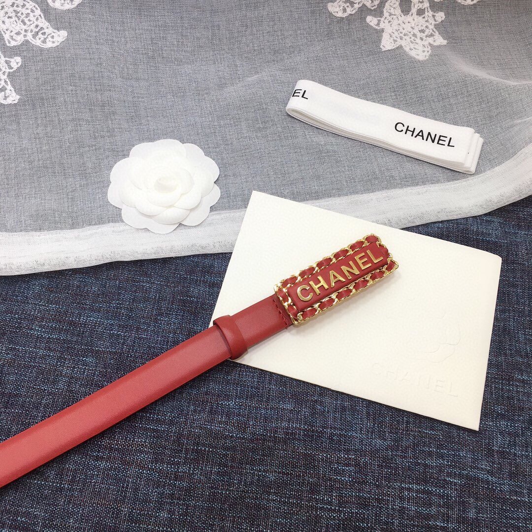 Chanel Belt With Chanel Signature Orange with Gold-Toned Hardware Women Belt 30MM