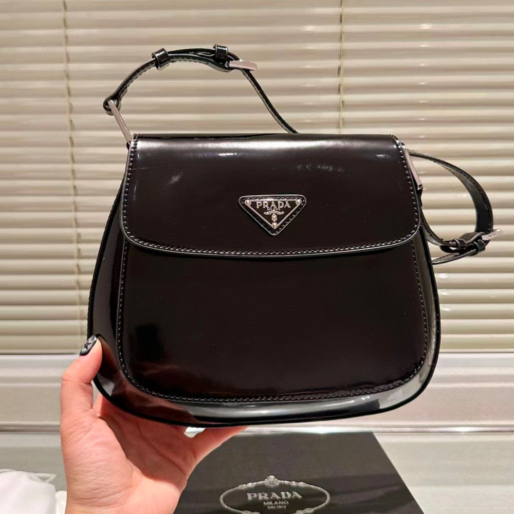 Prada Cleo Shiny Leather Shoulder Bag（Replica）