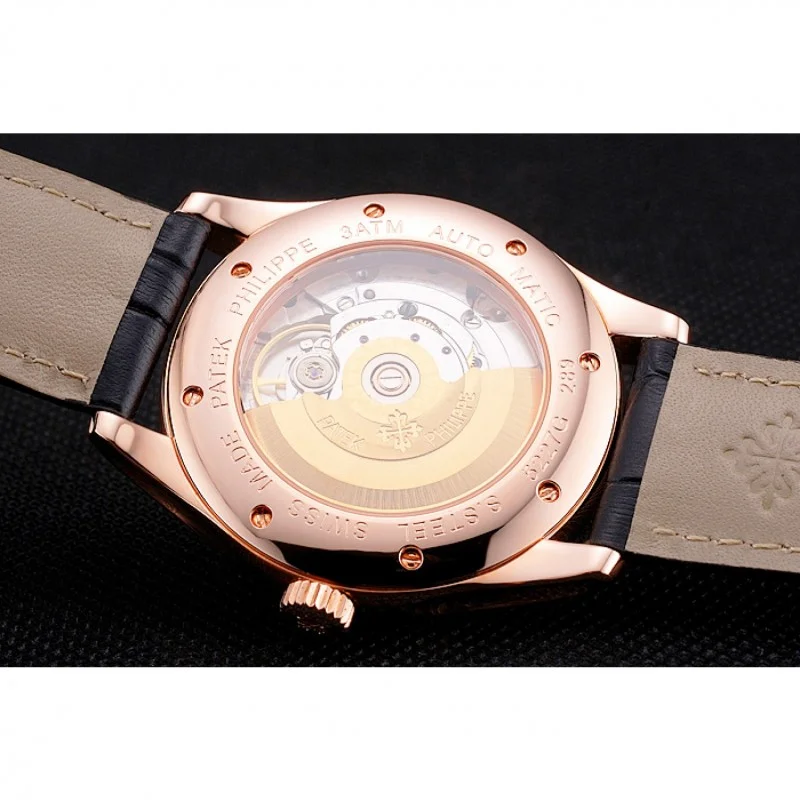 Calatrava Black Dial 38 mm, Rose Gold Plated
