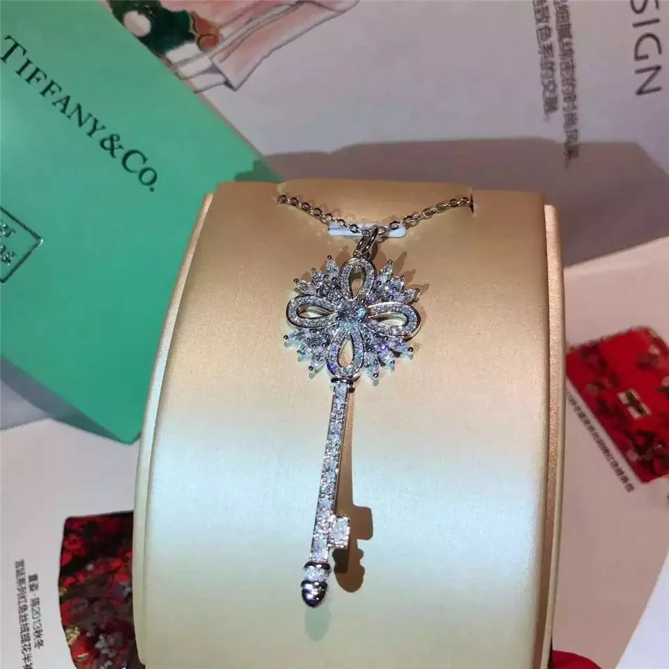 Tiffany Keys Tiffany Victoria Key Pendant Necklace Pear Shaped Diamonds D.C. Sale GRP09208