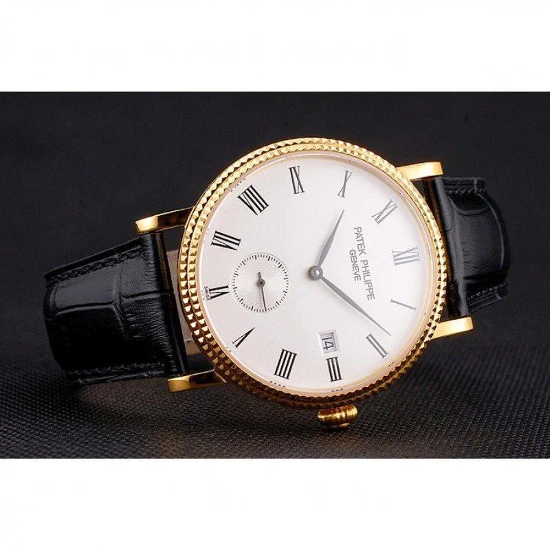 Calatrava Dial White 38 mm, Yellow Gold Plated