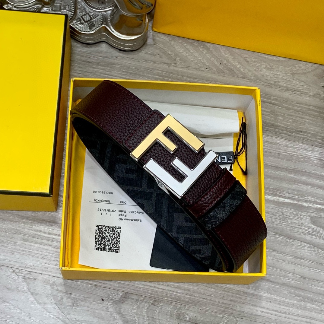 Fendi Leather Belts 1:1 Mirror Version