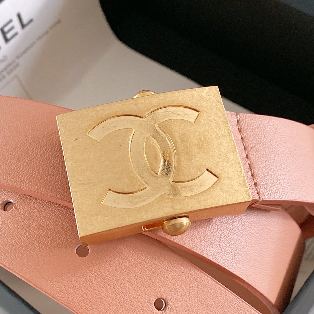Chanel Belt With Ribbon Buckle Dust Pink Women Belt 30MM