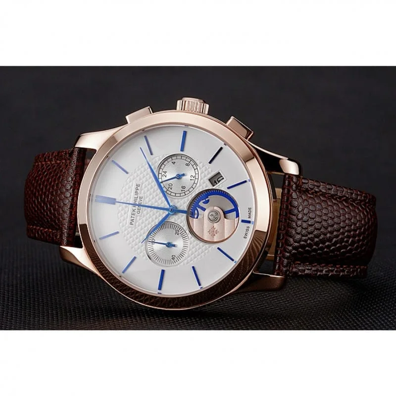 Chronograph Dial White 43 mm, Rose Gold Plated